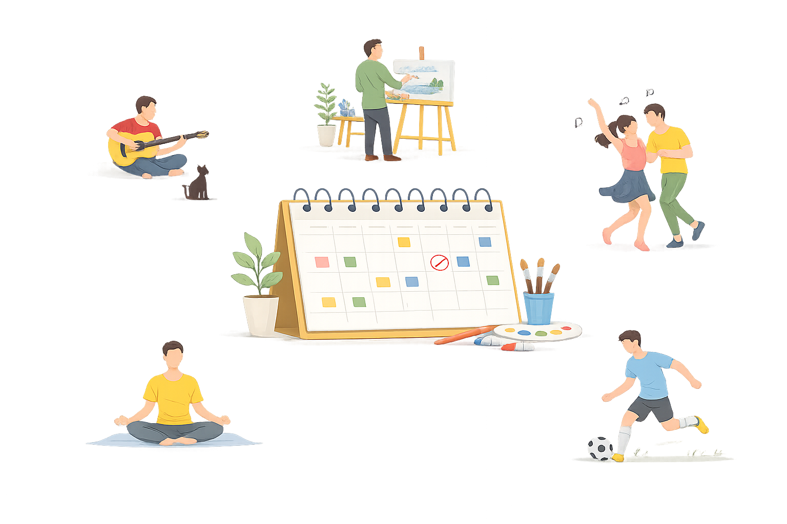 People enjoying hobbies and activities with HobbyHub